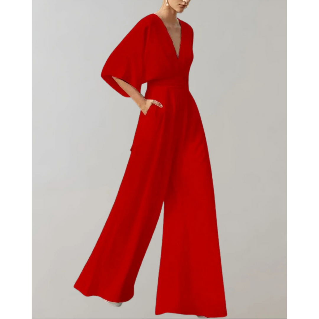 Celia | V-Neck & Wide-Leg Jumpsuit