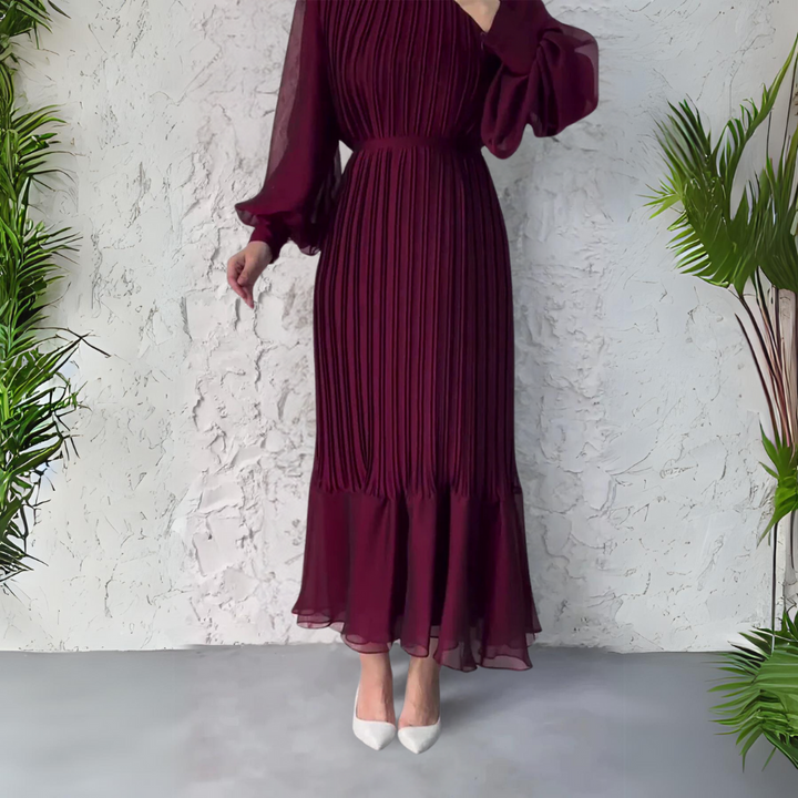 French Chic Evening Dress with Mesh Accents | Cami