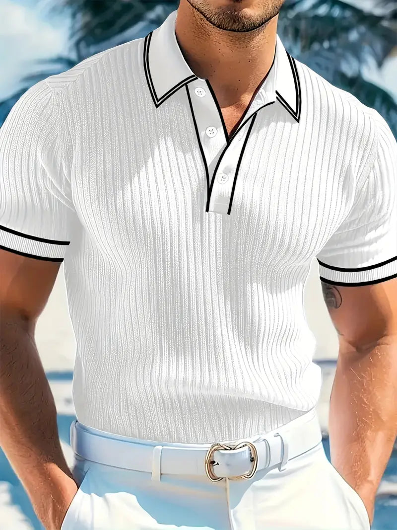 Mode Lumiére™| Elegant short-sleeved polo shirt