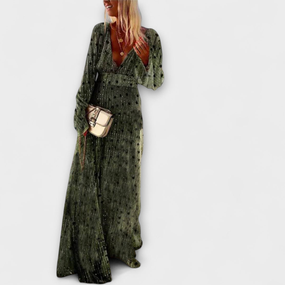 Mode Lumiére™ Elegant Polka Dot Maxi Dresses