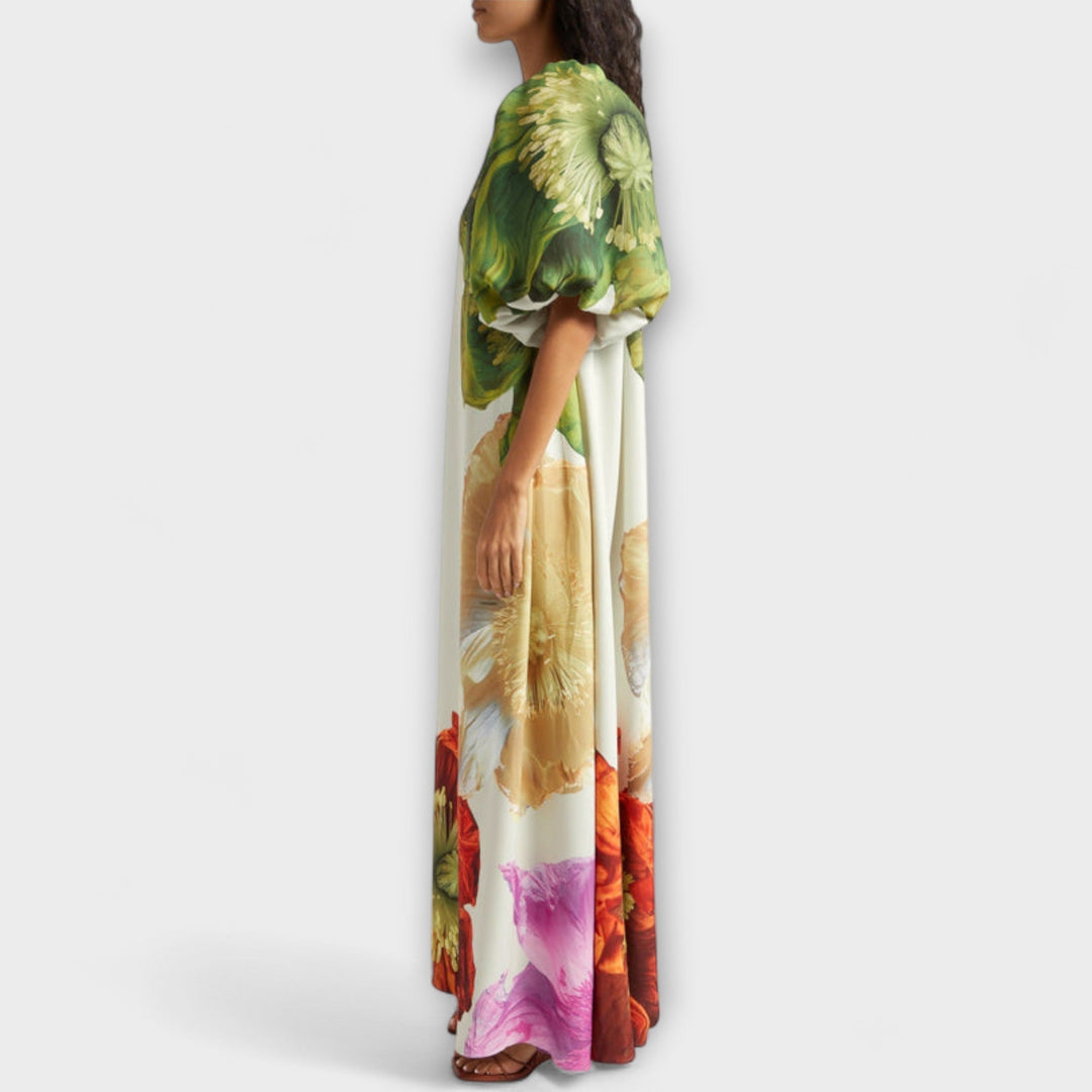 Melodija - Asymmetrical Floral Maxi Dresses