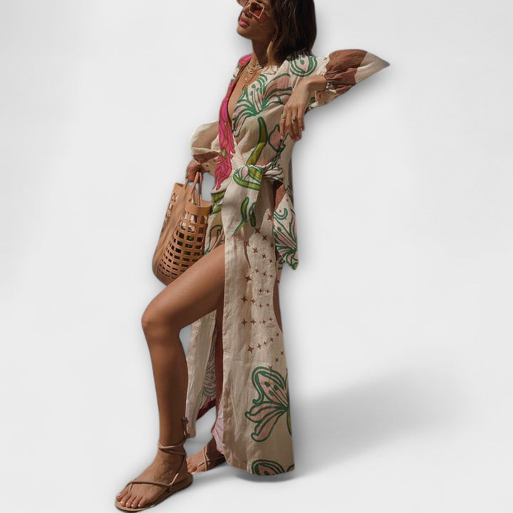 Tracey - Tie-front maxi dress