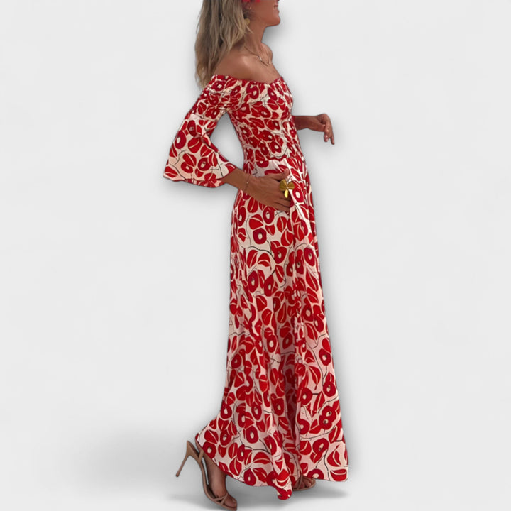 Bella - Off-the-shoulder Dress and Ocean of Flowers