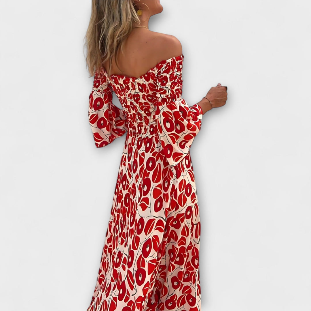 Bella - Off-the-shoulder Dress and Ocean of Flowers