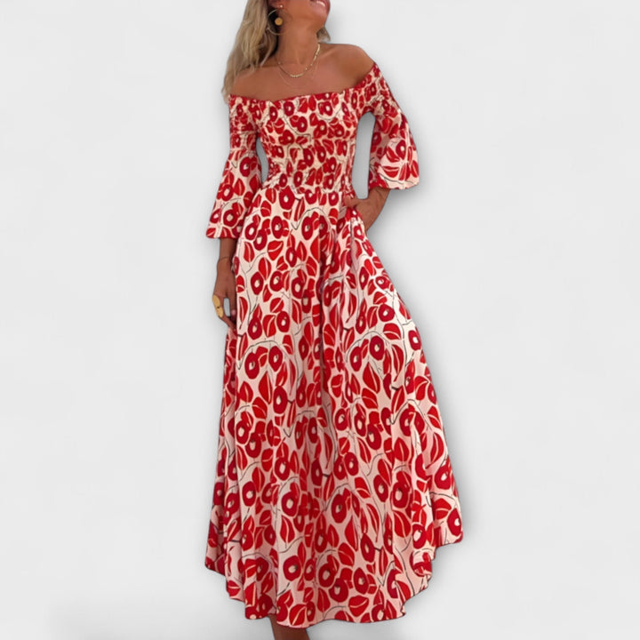 Bella - Off-the-shoulder Dress and Ocean of Flowers