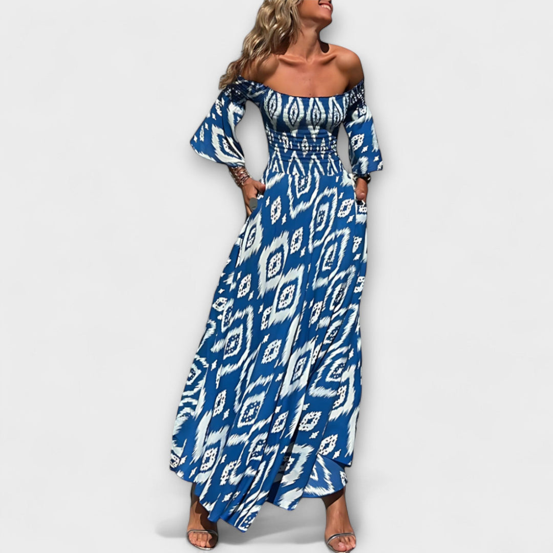 Bella - Off-the-shoulder Dress and Ocean of Flowers