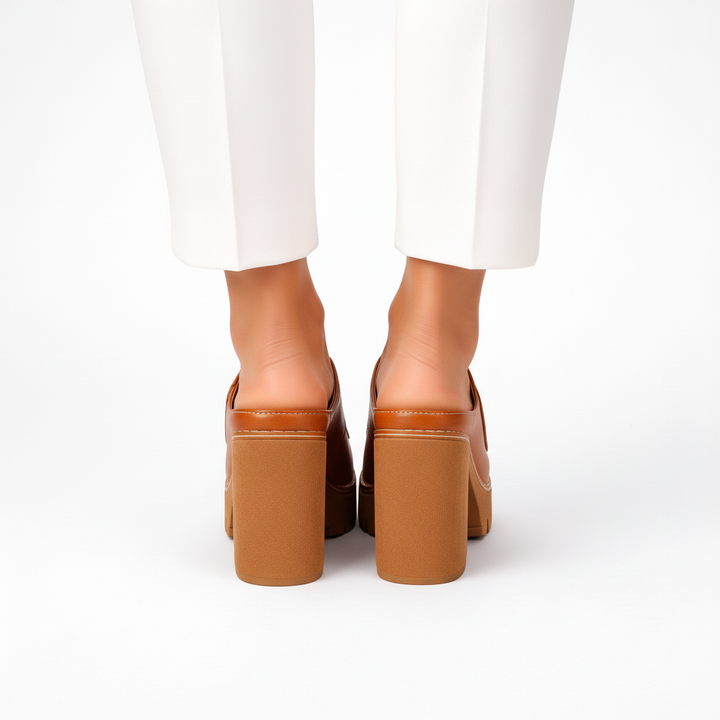 Orélianne | Stable Heel Platform Mules