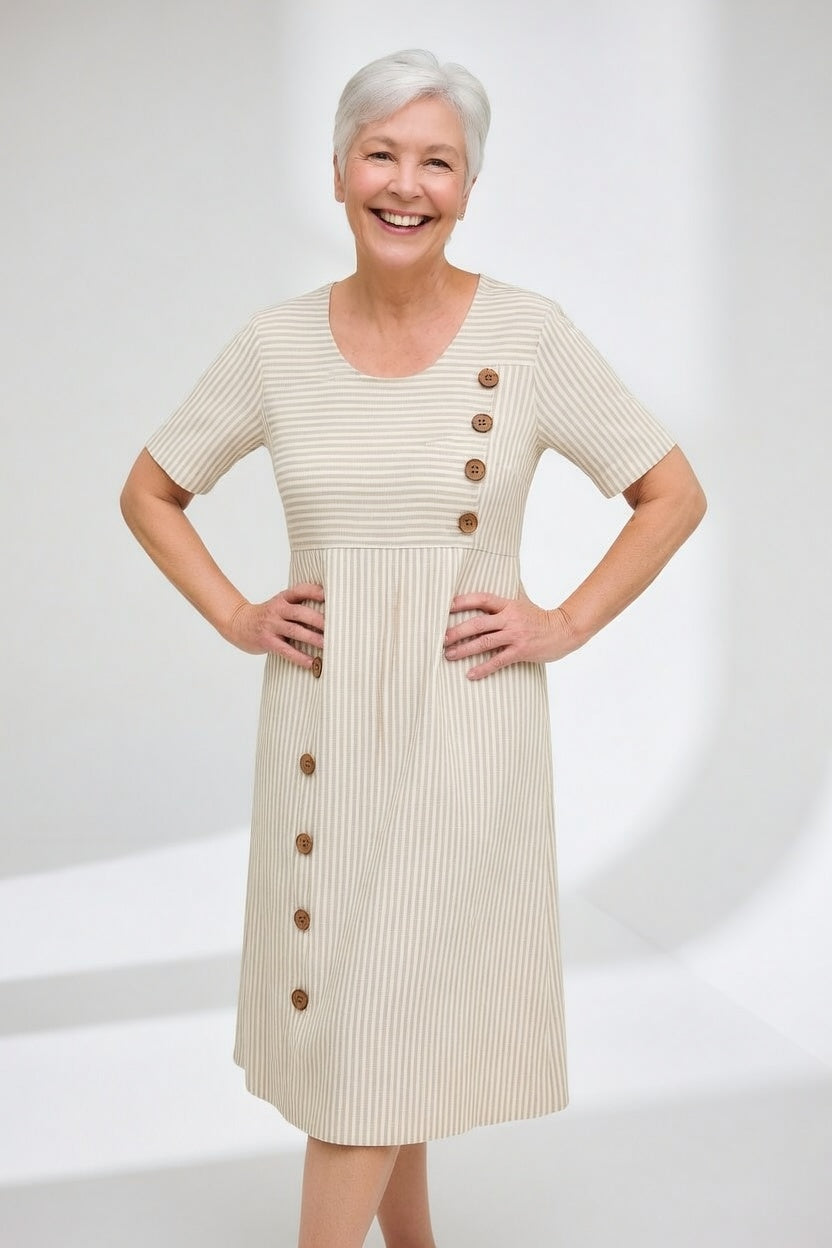 Linéora™ — Flowing striped dress with summer charm