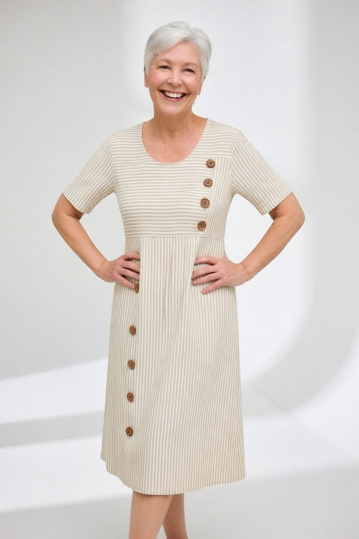 Linéora™ — Flowing striped dress with summer charm