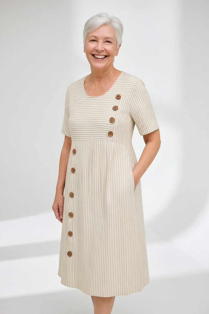 Linéora™ — Flowing striped dress with summer charm