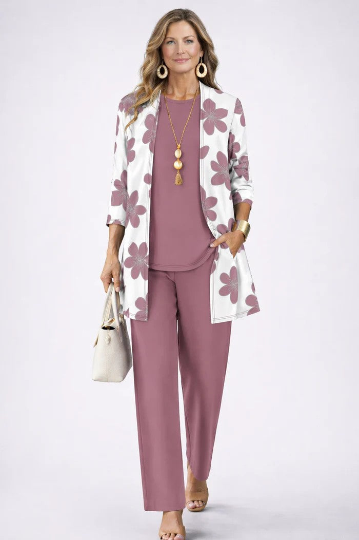 Margaret | 3-Piece Leaf Print Set