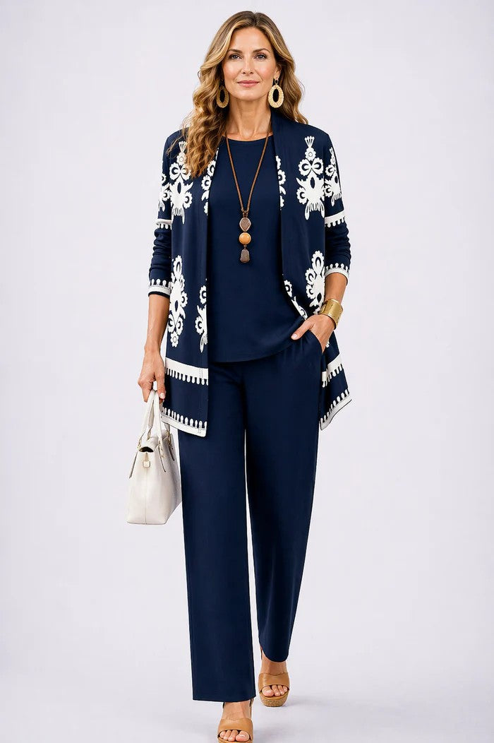 Margaret | 3-Piece Leaf Print Set