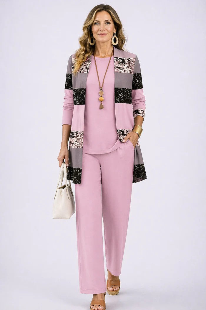 Margaret | 3-Piece Leaf Print Set