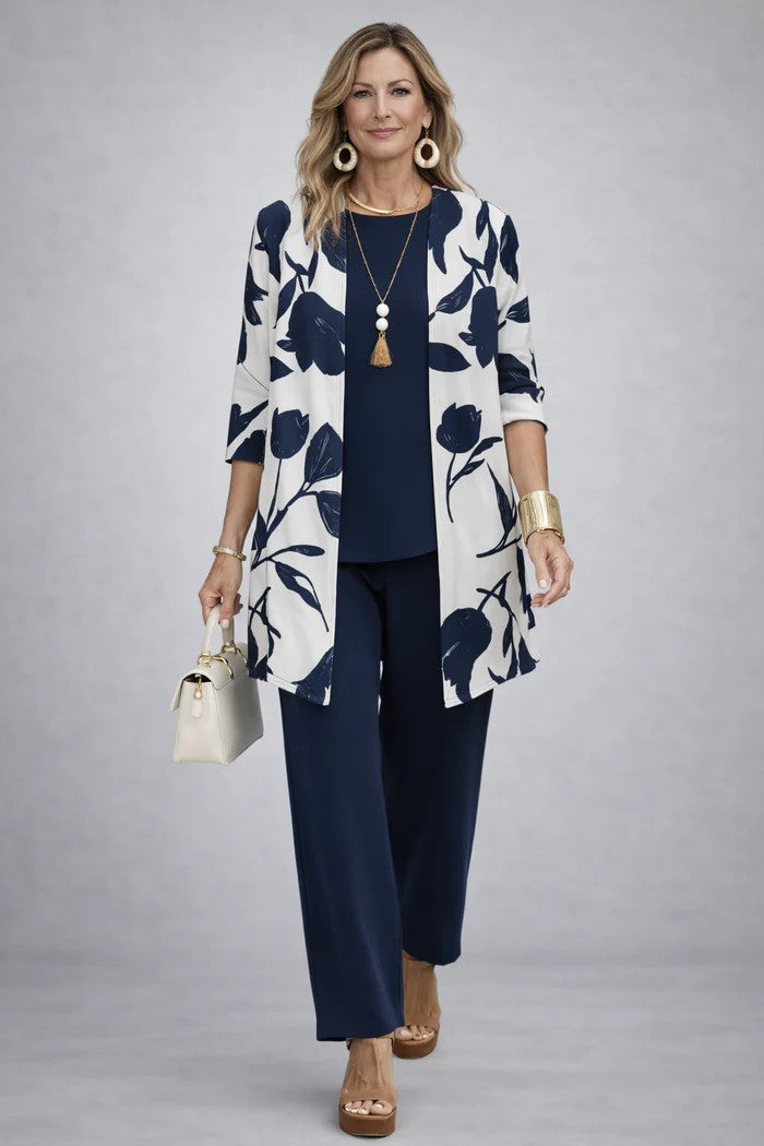 Margaret | 3-Piece Leaf Print Set