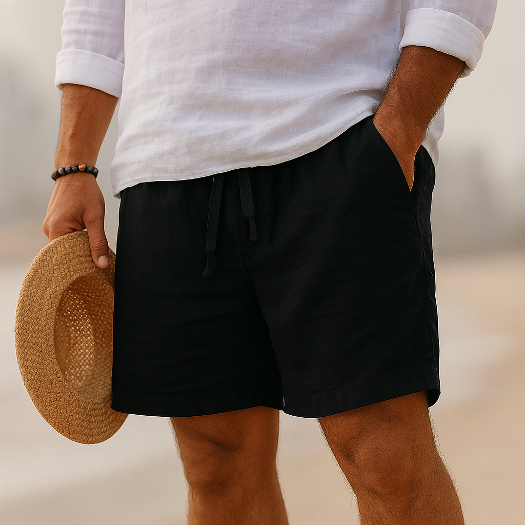 Mode Lumiére™ | Stylish Linen Shorts with Elastic Waist