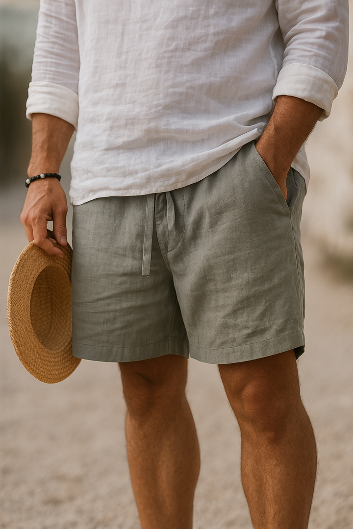 Mode Lumiére™ | Stylish Linen Shorts with Elastic Waist