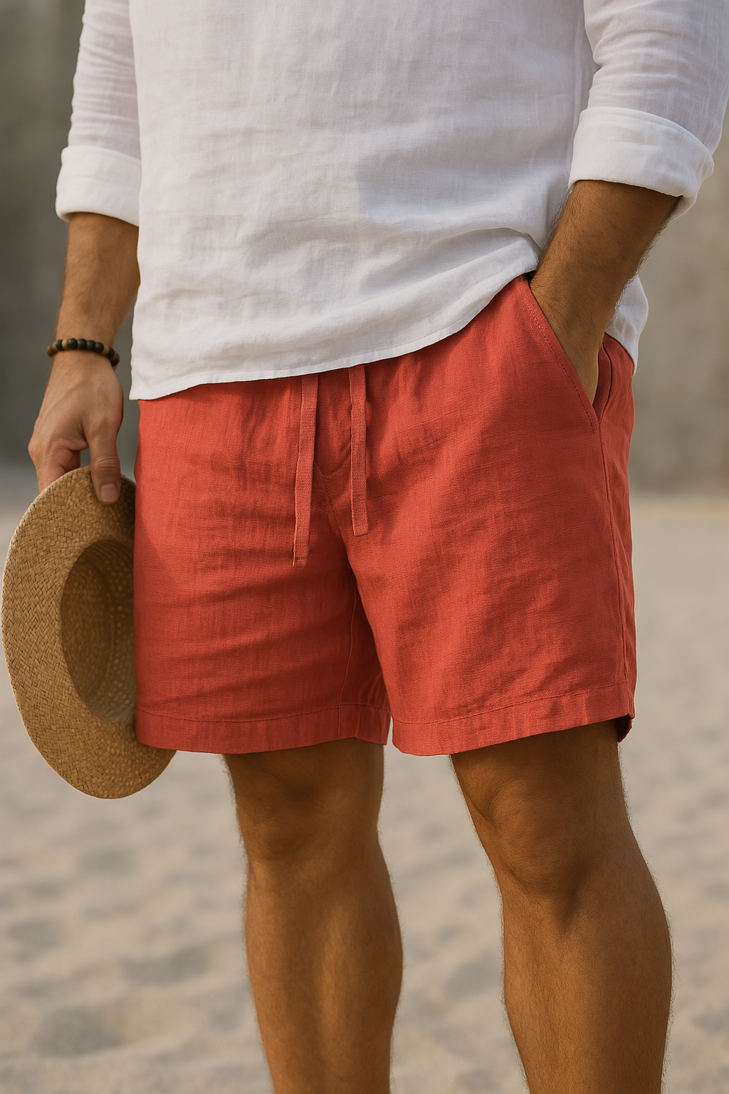 Mode Lumiére™ | Stylish Linen Shorts with Elastic Waist