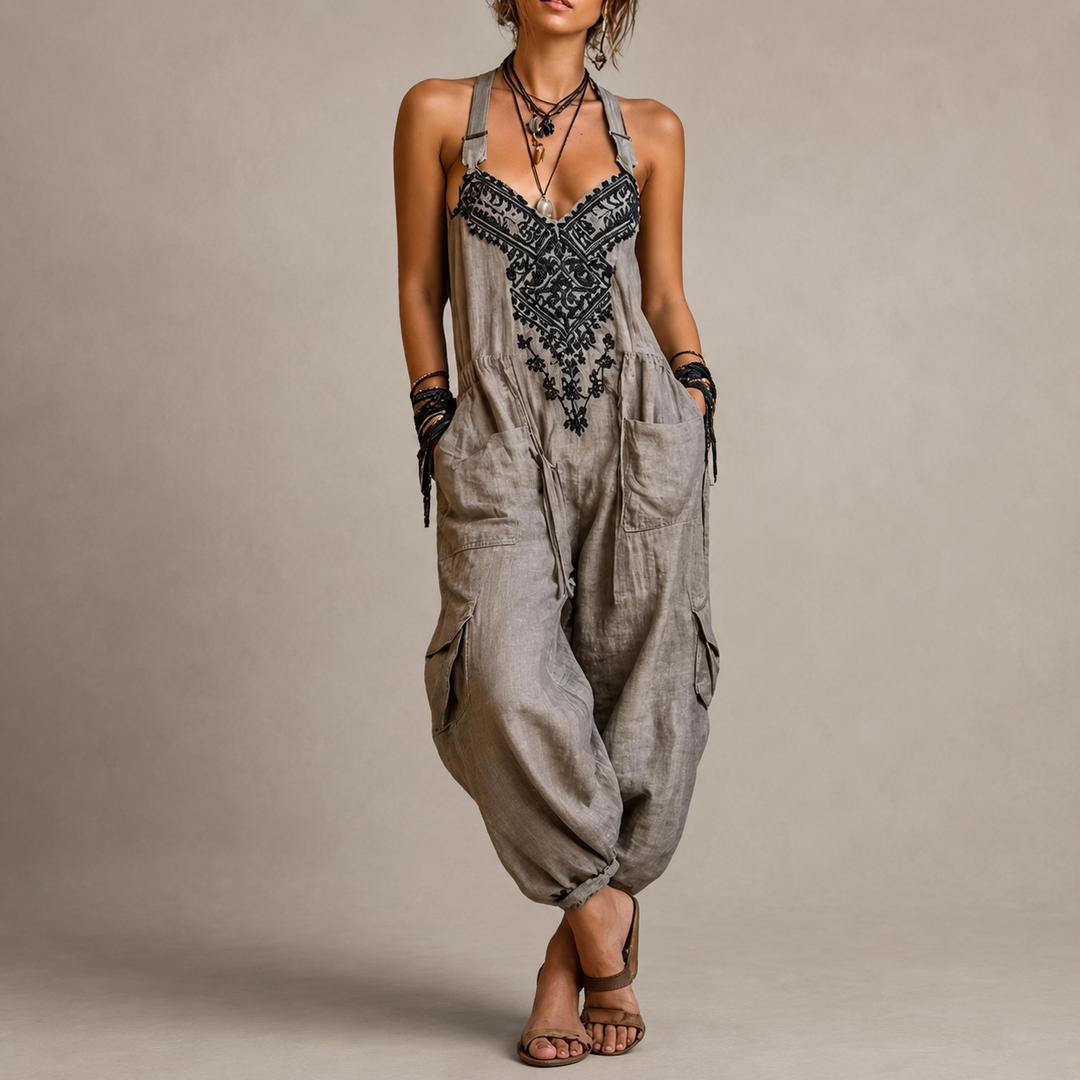 Astrid – Embroidered bohemian jumpsuit