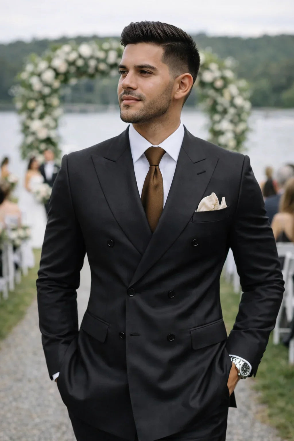 Morden Double-Breasted Tailored Suit