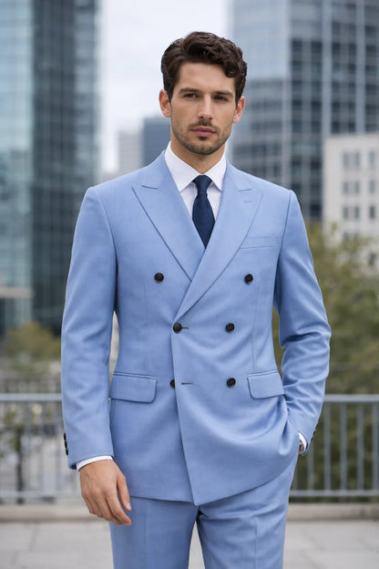 Morden Double-Breasted Tailored Suit