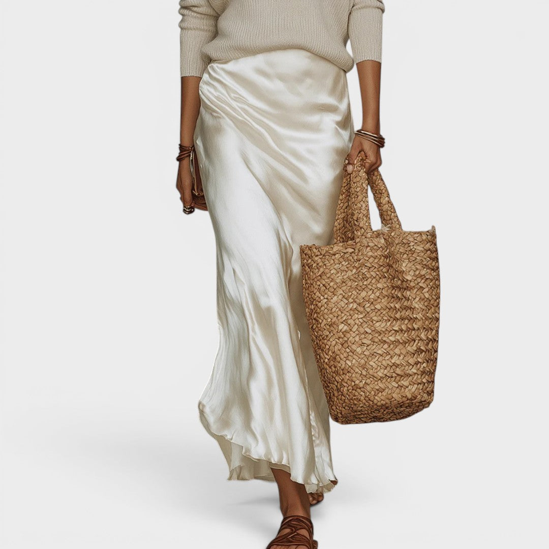 Oriane™ | Elegant Satin Midi Dress