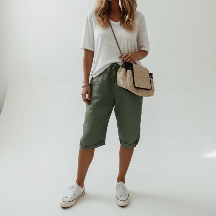 Fernande™ — Casual summer style 100% cotton Bermuda shorts