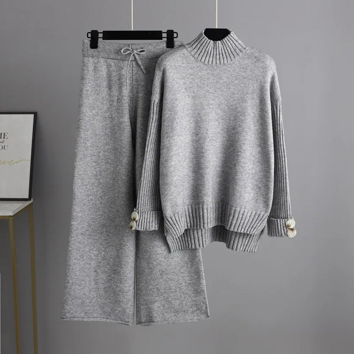 Optics-Women's Sweater and Wide-Leg Pants Set