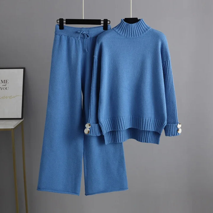 Optics-Women's Sweater and Wide-Leg Pants Set