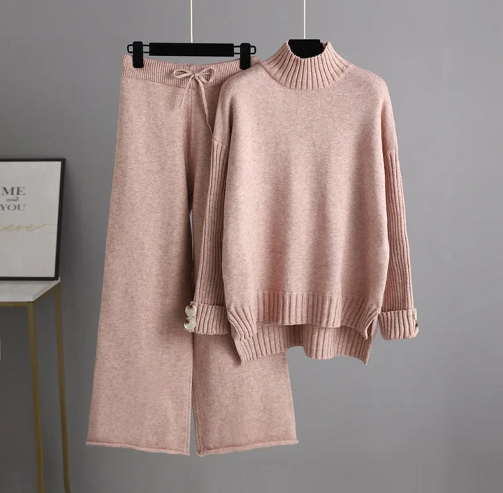 Optics-Women's Sweater and Wide-Leg Pants Set