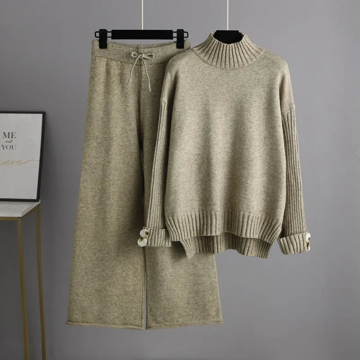 Optics-Women's Sweater and Wide-Leg Pants Set