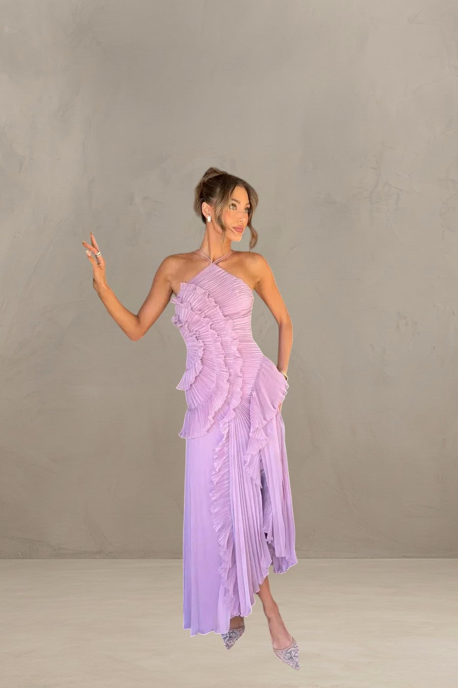 Lumiere Fashion| ELEGANT ASYMMETRICAL MAXI DRESS