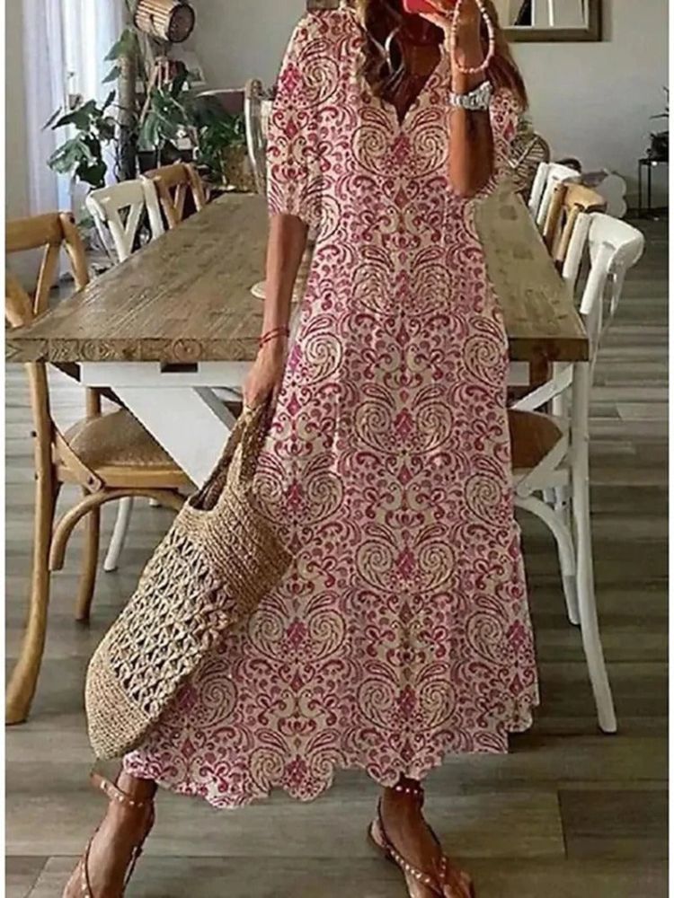 Élodie™ — Elegant Velvety Floral Maxi Dress