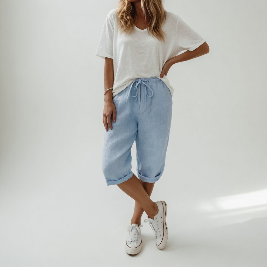 Fernande™ — Casual summer style 100% cotton Bermuda shorts