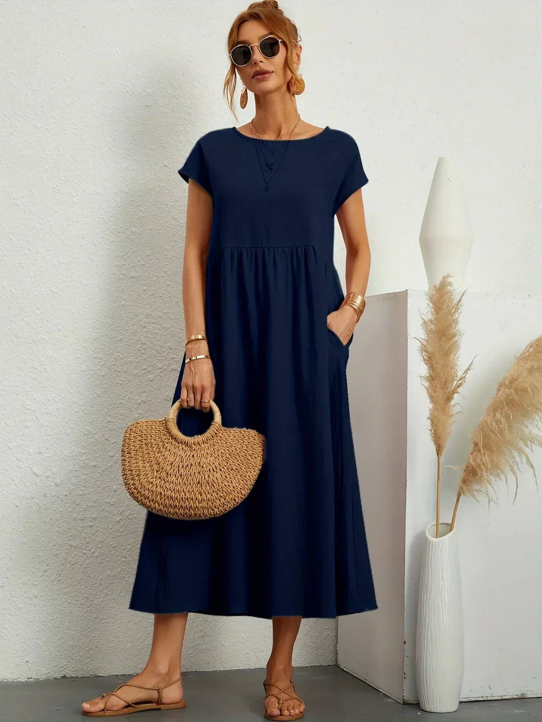 Mode Lumiére™ — Timeless elegance flowing midi dress
