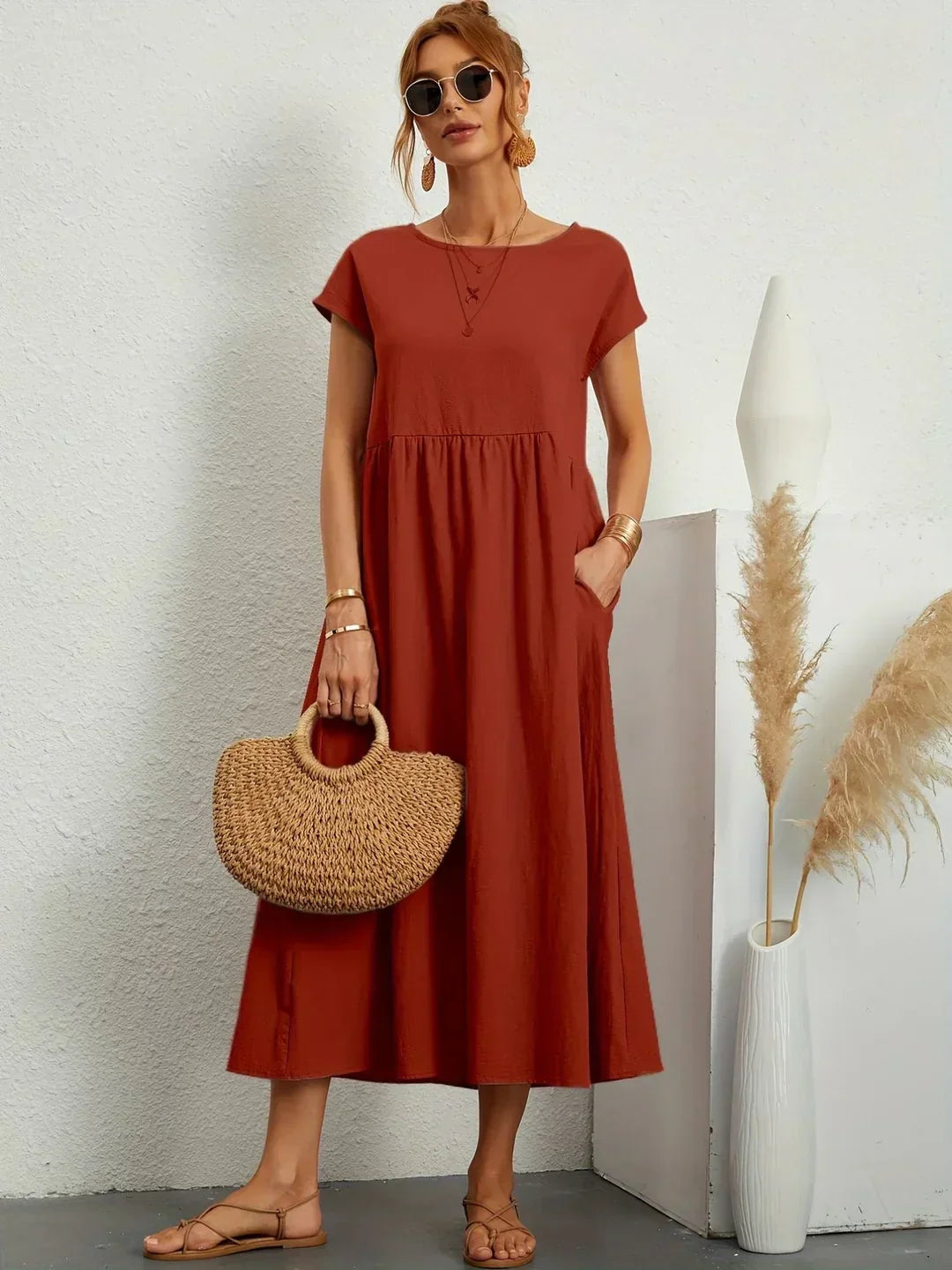 Mode Lumiére™ — Timeless elegance flowing midi dress
