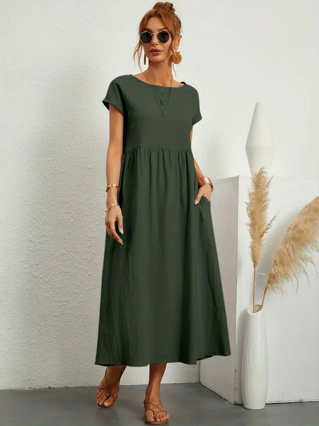Mode Lumiére™ — Timeless elegance flowing midi dress