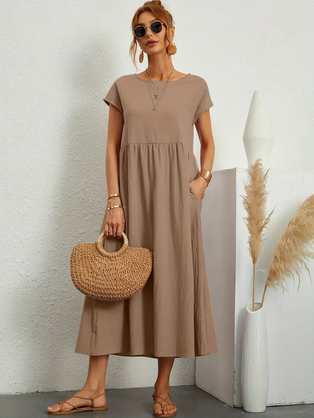 Mode Lumiére™ — Timeless elegance flowing midi dress
