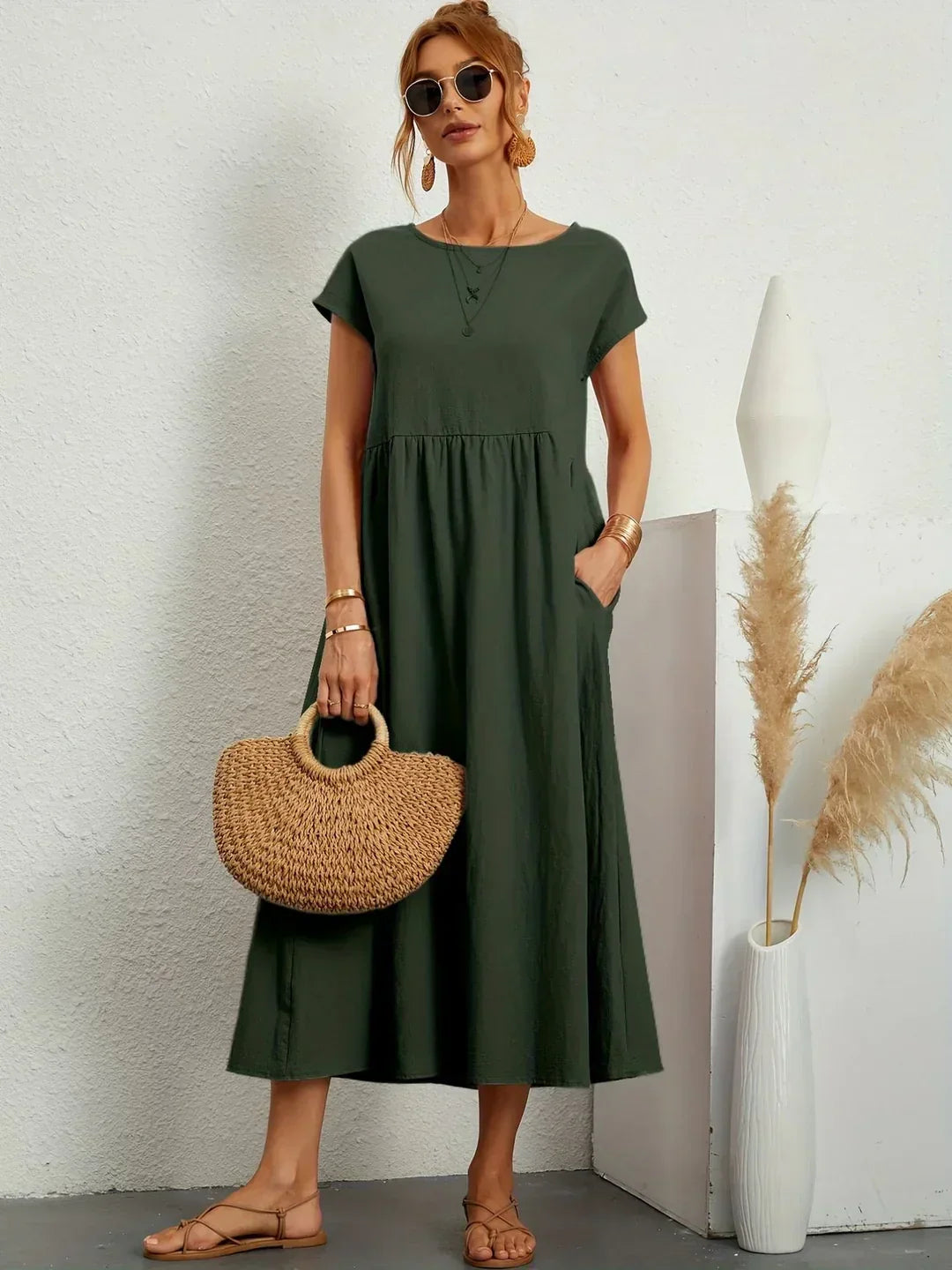 Mode Lumiére™ — Timeless elegance flowing midi dress