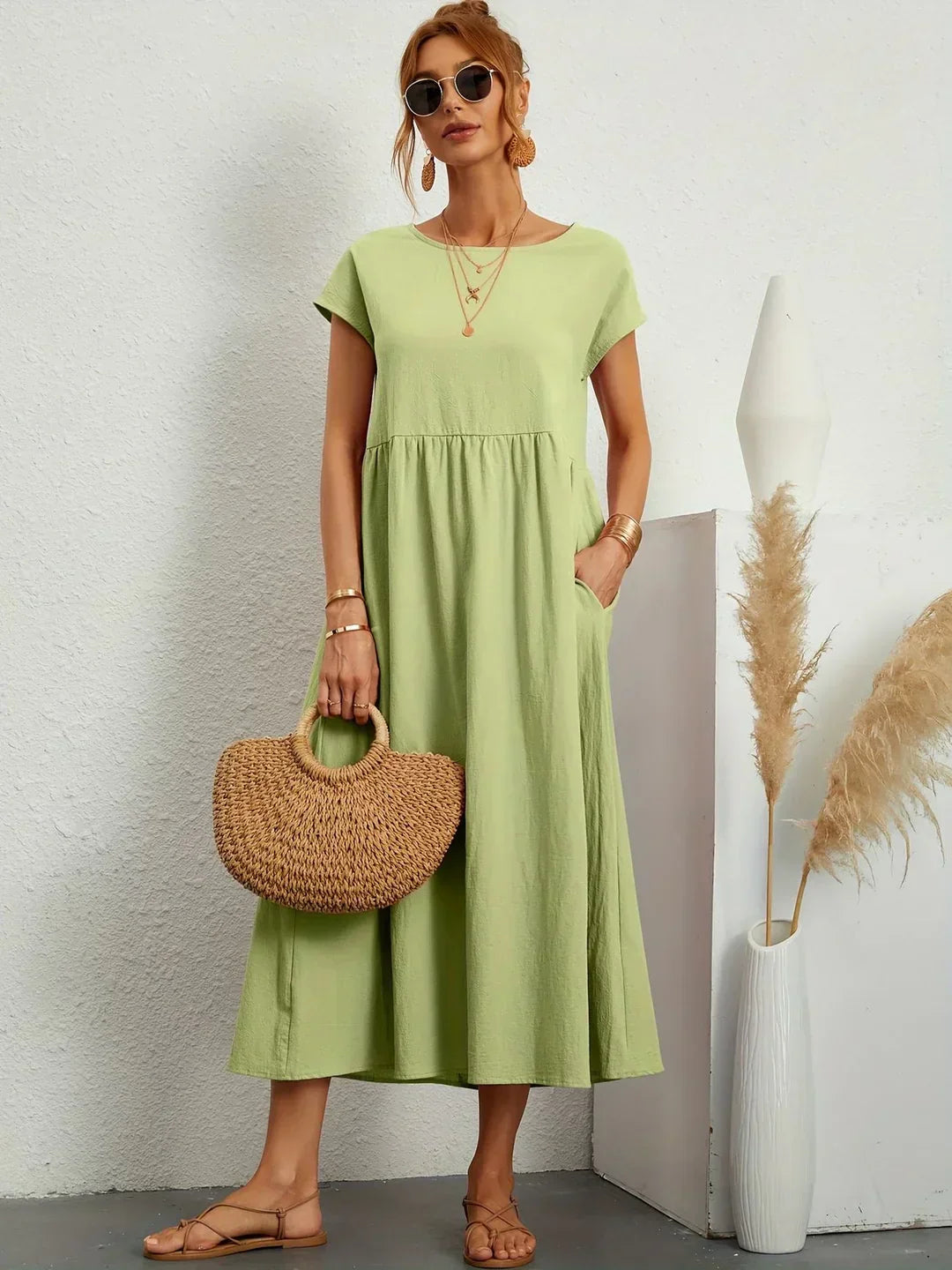 Mode Lumiére™ — Timeless elegance flowing midi dress