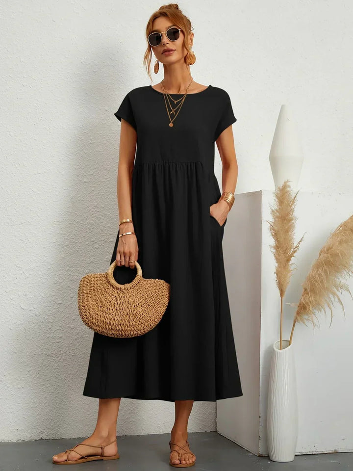 Mode Lumiére™ — Timeless elegance flowing midi dress