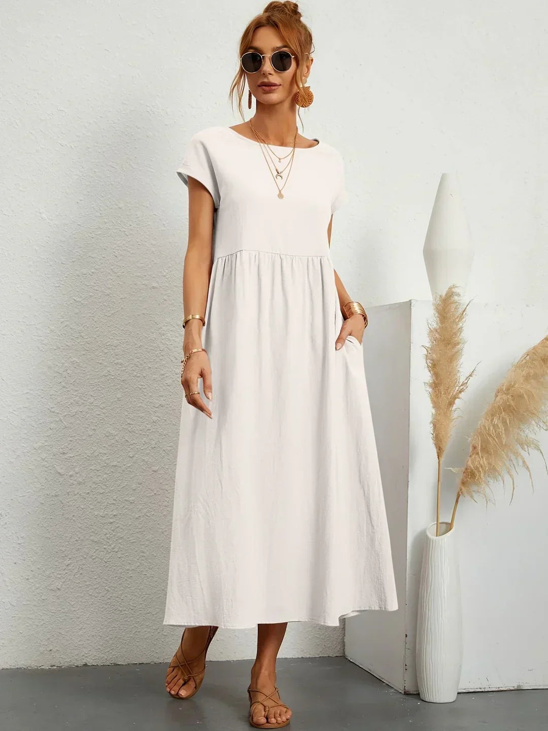 Mode Lumiére™ — Timeless elegance flowing midi dress