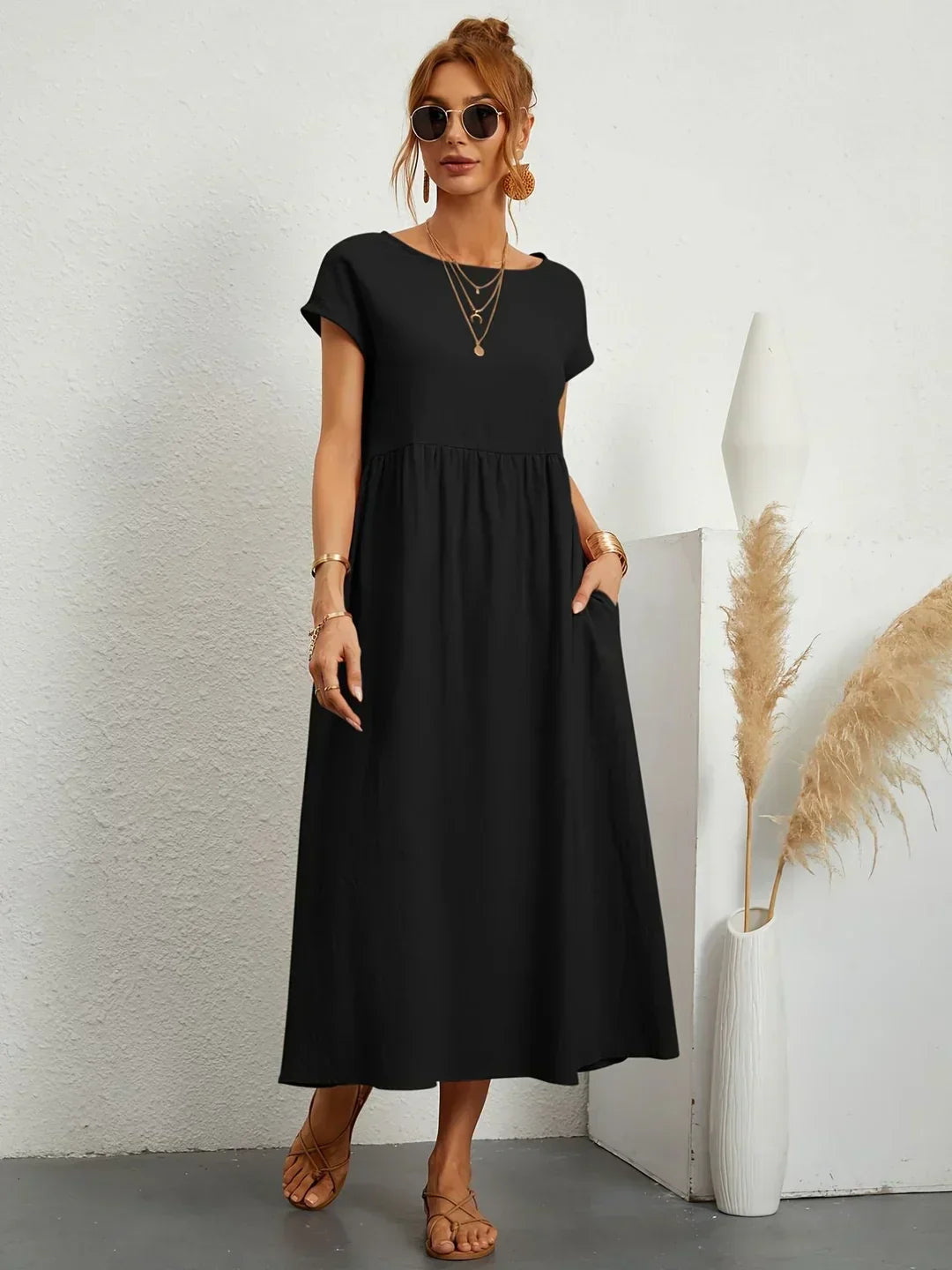 Mode Lumiére™ — Timeless elegance flowing midi dress