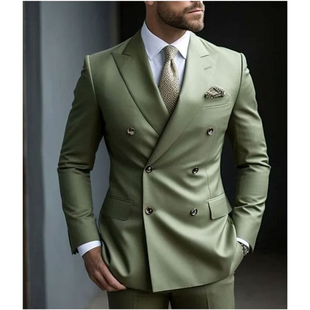 Morden Double-Breasted Tailored Suit