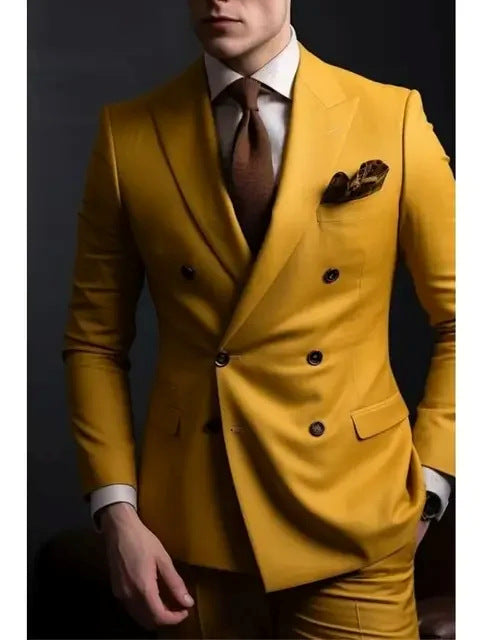 Morden Double-Breasted Tailored Suit