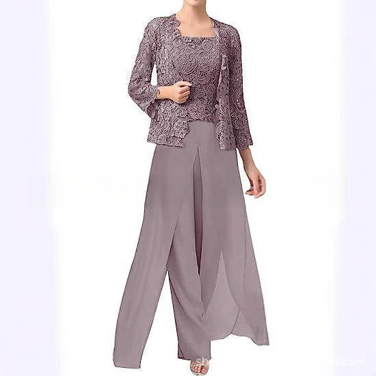MOREAU LYON | ELEGANT CHIFFON PANT SUIT FOR WOMEN