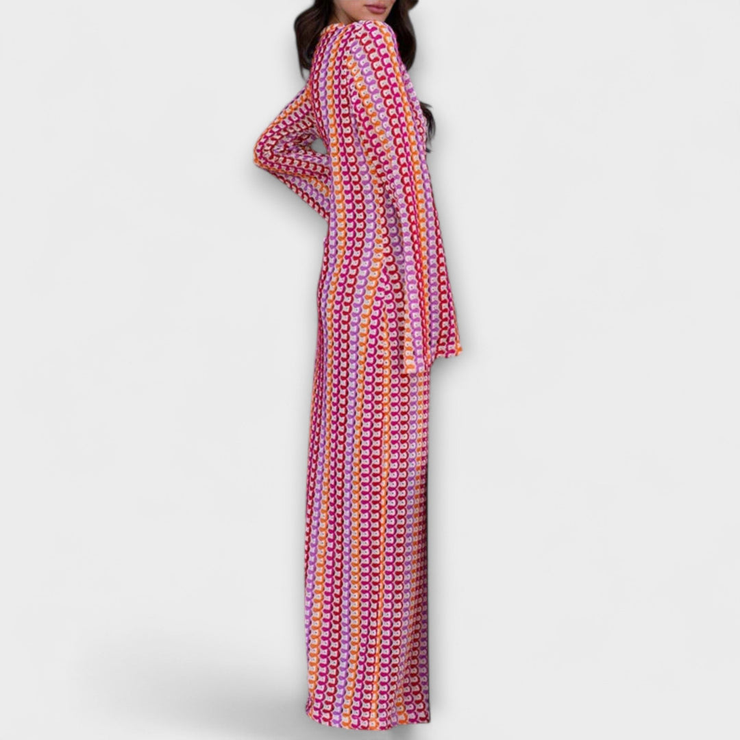 Mode Lumiére™ – V-Neck Summer Style Maxi Dress