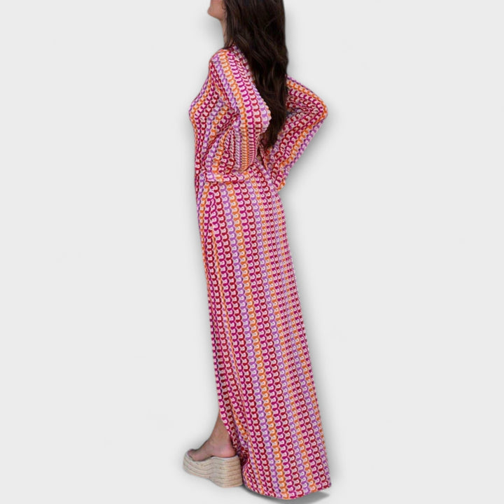 Mode Lumiére™ – V-Neck Summer Style Maxi Dress