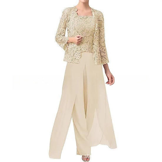 MOREAU LYON | ELEGANT CHIFFON PANT SUIT FOR WOMEN