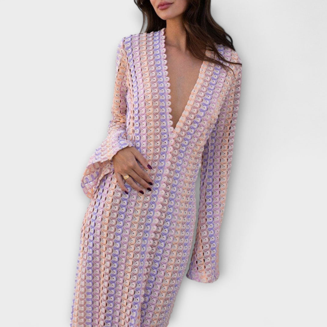 Mode Lumiére™ – V-Neck Summer Style Maxi Dress