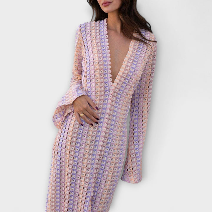Mode Lumiére™ – V-Neck Summer Style Maxi Dress